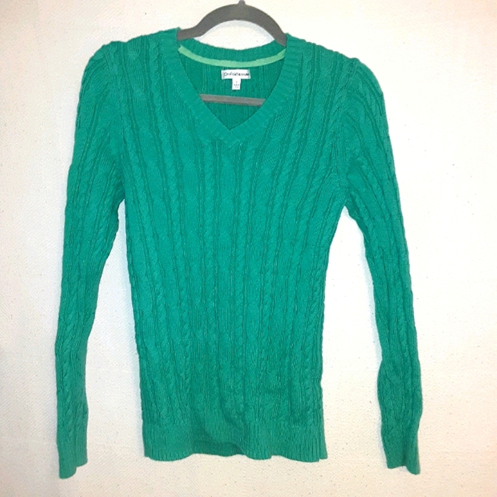 Croft & Barrow Teal V Neck Sweater; S